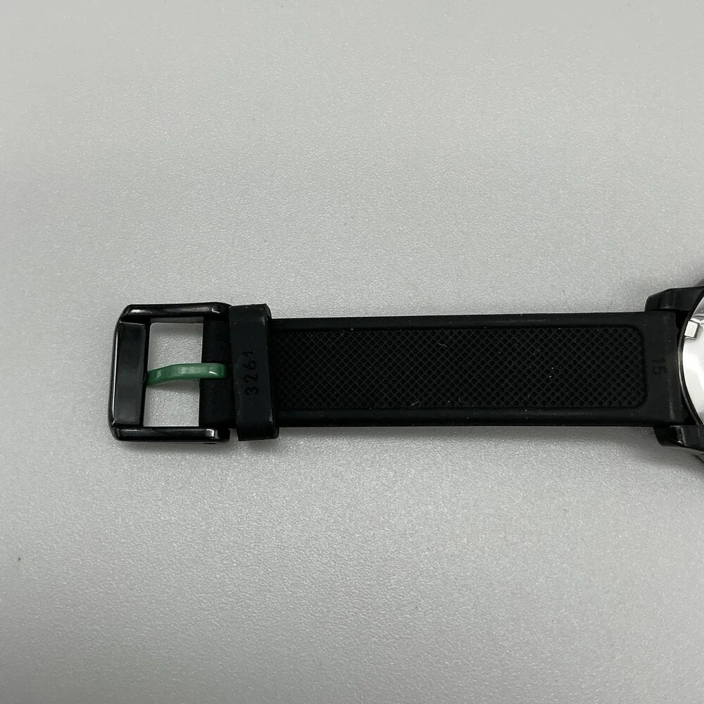 Lacoste Boys Watch 33mm Black Green Dial Silicone 50M WR Sport New Battery